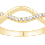 Twist Design Diamond Ring in 14K Yellow Gold