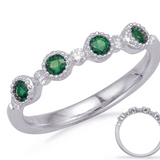 WHITE GOLD EMERALD & DIAMOND RING