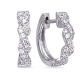 Twisted Diamond Hoop Earrings in 14K White Gold