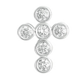 Diamond Cross Pendant in 14K White Gold