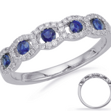 Diamond & Sapphire Band in 14K White Gold