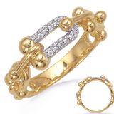 Link-Inspired Diamond Ring in 14K Yellow Gold