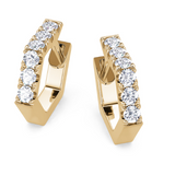 Round Diamond Micro-Prong Hoop Earrings in 14K Yellow Gold