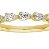 Pear-Shaped Diamond Band in 14K Yellow Gold