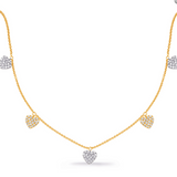 14K Yellow & White Gold Heart Diamond Necklace –