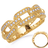 14K Yellow Gold Diamond Link Ring