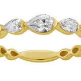 14K Yellow Gold Pear Diamond Band