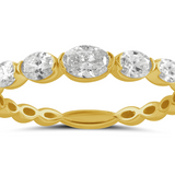 14K Yellow Gold Oval Diamond Band