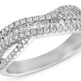 14K White Gold Diamond Crossover Ring