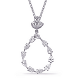 14K White Gold Pear Shape Diamond Pendant