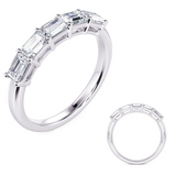 14K White Gold Emerald Cut Diamond Band