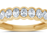 14K Yellow Gold Oval Diamond Band