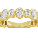 14K Yellow Gold Oval Diamond Bezel Set Band