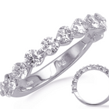 14K White Gold Round Diamond Band