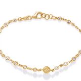 14K Yellow Gold Bezel-Set Diamond Bracelet