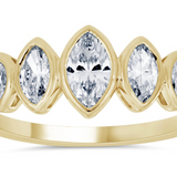 14K Yellow Gold Marquise Diamond Bezel-Set Ring