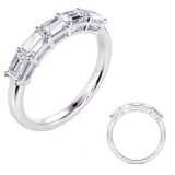 14K White Gold Emerald-Cut Diamond Prong-Set Band