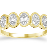 14K Yellow Gold Oval Diamond Fashion Ring