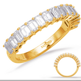 14K Yellow Gold Emerald-Cut Diamond Band