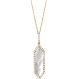 18K Yellow Gold Diamond Pendant with Clear Quartz over White