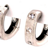18K Yellow Gold Diamond Huggie Earrings