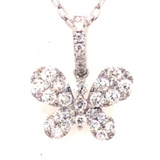18K White Gold Diamond Butterfly Pendant