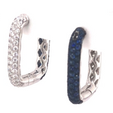 18K White Gold Diamond and Blue Sapphire Earrings