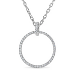 18K White Gold Diamond Circle Pendant
