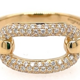 18K Yellow Gold Diamond Link Ring