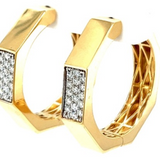 18K White & Yellow Gold Diamond Earrings