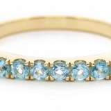 14K Yellow Gold Gemstone Bar Illusion Ring