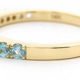 14K Yellow Gold Gemstone Bar Illusion Ring