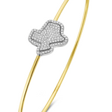 14K Yellow Gold Texas Diamond Bangle