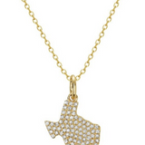 14K Yellow Gold Texas Diamond Pendant Necklace: