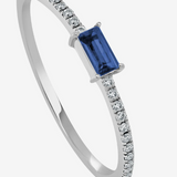 14k Gold & Sapphire Baguette Stackable Ring