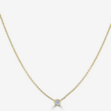 14K YELLOW GOLD DIAMOND BEZEL NECKLACE