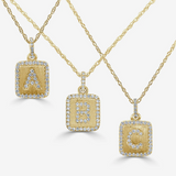 14K Gold & Diamond Small Initial Necklace