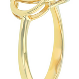 14K Yellow Gold Diamonds Geometric Entwined Circles Ring