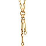 14K Yellow Gold Paper Clip Drop Chain