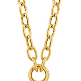 14K Yellow Gold Textured Oval Chain