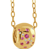 18K Diamond and Pink Sapphire Necklace