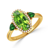18K Peridot and Tsavorite Fashion Ring