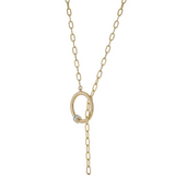 14K Yellow Gold Black & White Diamond Toggle Necklace