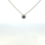 Platinum Finish Sterling Silver | Septemeber Birthstone Necklace | Sapphire