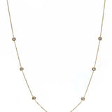 14K Yellow Gold Diamond Station Necklace