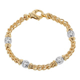 14K Yellow Gold Diamond Wheat Chain Bracelet