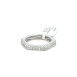 18K White Gold Diamond Eternity Ring – Square-Edge Design