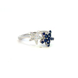 14K White Gold Diamond & Sapphire Starfish Ring