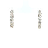 14K White Gold Diamond Hoop Earrings
