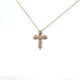 14K Yellow Gold Diamond Cross Necklace